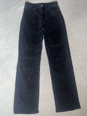 Madewell Black High-Rise Straight Leg Jeans
